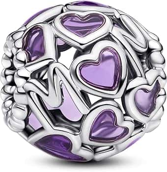 PANDORA PANDORA Moments 793772C01 Breloque en forme de cœur ouvert en argent sterling compatible avec les bracelets Moments, 11,4x11,4x10,8 mm, Argent sterling, Pas de gemme