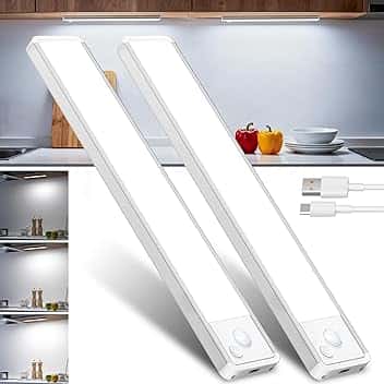 Luce LED Sottopensile Cucina Luci - Armadio Lampada Sensore Movimento Batteria USB Ricaricabile Senza Fili Interno Strisce Lampade Adesive Sotto Pensile Light Pensile illuminazione Barra