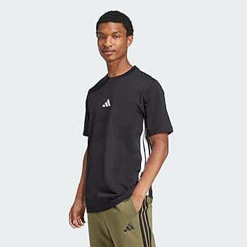 Adidas Uomo Essential Three Stripes Single Jersey Tee