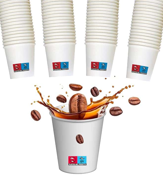 SWEEPING,1000 Bicchierini Caffè monouso,tazzine caffe in carta da 75ml