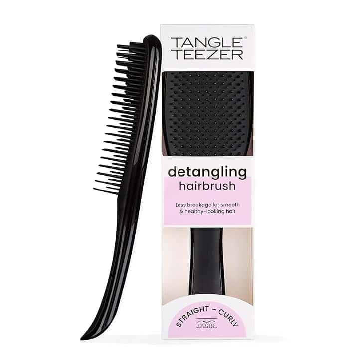 Tangle Teezer Ultimate Detangler - Districa i capelli bagnati e asciutti - Anti-rottura e scioglinodi. Design con setole a doppio livello - Spazzola adatta a tutti i tipi di capelli - Nero Liquirizia
