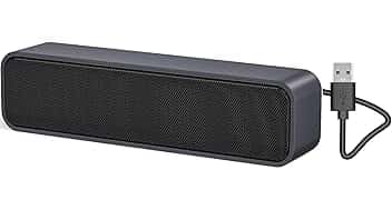 Mini Altoparlante per PC, Casse Computer con Alimentazione USB, PC Stereo Sound Portatile Soundbar per Tablet Desktop Laptop e Banco Cassa