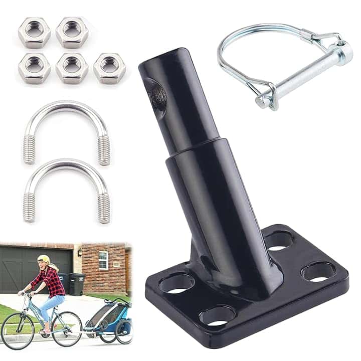 Attacco per Rimorchio Bicicletta, Accoppiatore per Rimorchio Bicicletta, Gancio per Rim-orchio per Bicicl-etta, Gancio di Traino per Rimo-rchio Bici, Gan-cio Traino Bici per Rimorc-hi di Bambini, Nero