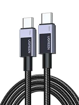 UGREEN 100W Cavo USB C PD 3.0, Cable Type C Ricarica Rapida 20V 5A Lega di Alluminio, Compatibile con MacBook, iPad Air, ASUS, iPhone 17 Pro Max Air/16/15, Galaxy S26/S25, Pixel 10/9. 1M ClimatePartner certified