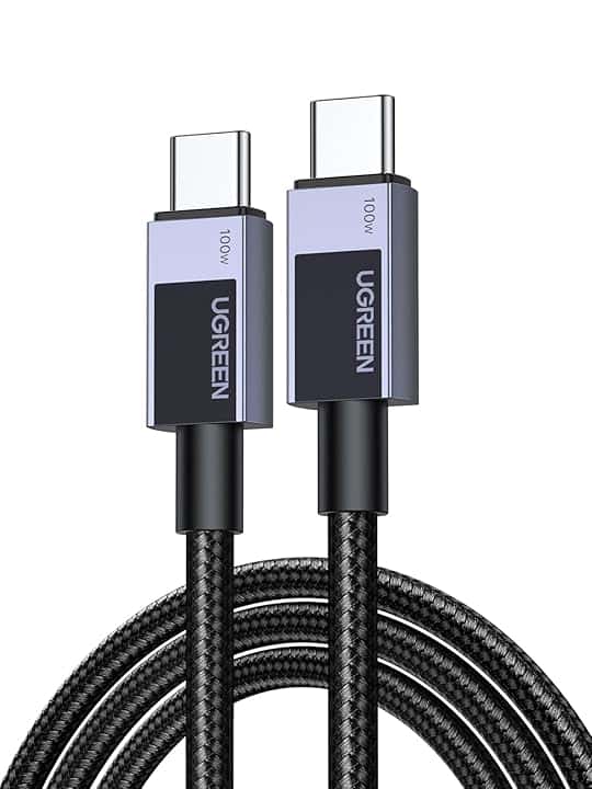 UGREEN 100W Cavo USB C PD 3.0, Cable Type C Ricarica Rapida 20V 5A Lega di Alluminio, Compatibile con MacBook, iPad Air, ASUS, iPhone 17 Pro Max Air/16/15, Galaxy S26/S25, Pixel 10/9. 1M ClimatePartner certified