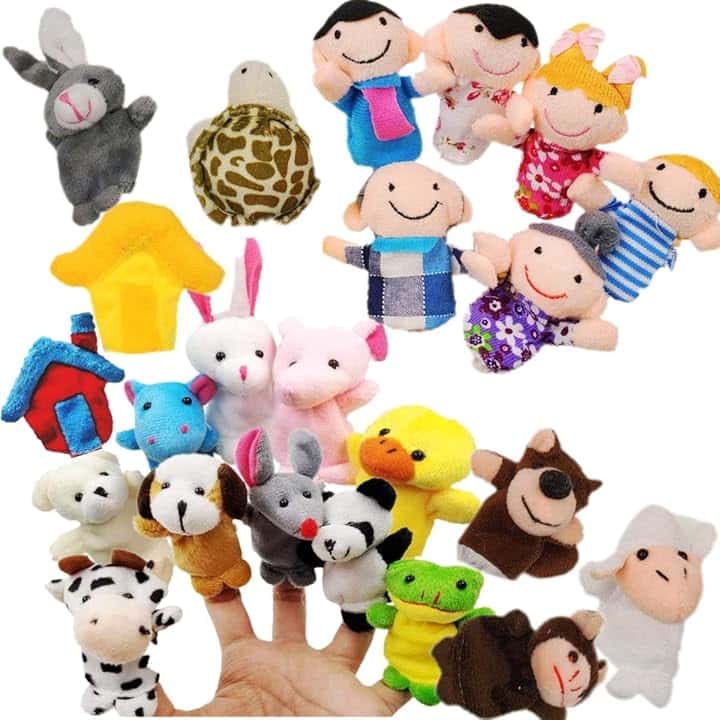 JZK 24 Burattini a Dito Animali pupazzetti Dita Set Giocattoli animaletti Peluche Piccoli Pensiero regalino bomboniera Festa Compleanno Bambini Bimbi