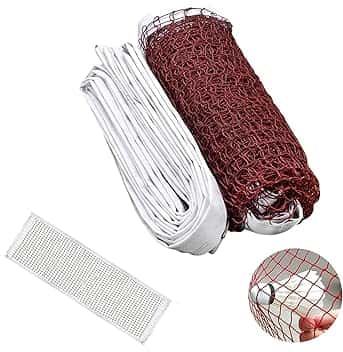 Rete da Badminton Portatile e Pallavolo Regolabile Pieghevole - Tennis Standard per Giardino Spiaggia Sportivo All'Aperto 6.1x0.76m Rosso