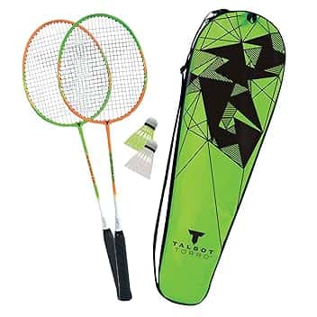 Talbot Torro Set da Badminton 2-Attacker, 2 Racchette, 2 Volani, in Una Borsa di qualità