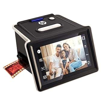 HP FilmScan Touch Screen Scanner per Pellicole e Diapositive con Schermo LCD da 5”, Converte Rapidamente Negativi e Diapositive in Foto JPEG Digitali da 22MP, Compatibile con Pellicole 135, 126 e 110