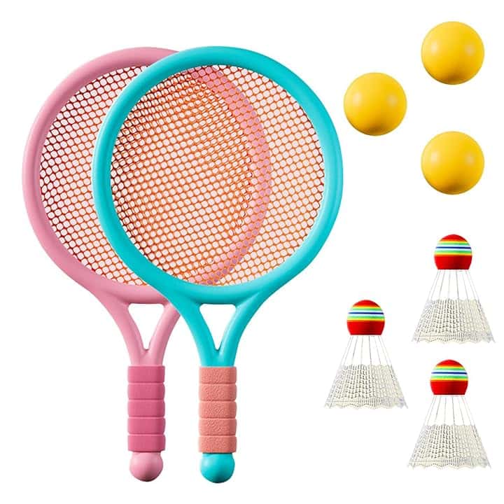 Racchetta Tennis Bambino,Mini Set Per Racchette Badminton,Leggero Badminton,Adatto per la pratica dei bambini e giochi sportivi per il tempo libero