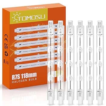 Tomosu 6 Pezzi Lampadina Alogena 118mm 230W, Dimmerabili Lampadine Alogene R7s 4650LM Bianca Caldo 2800K, J118 Lampadina Alogena Lineare per lampade da pavimento, luci del paesaggio, lampione