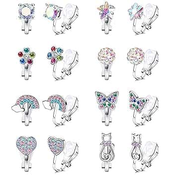 Guyode 6 Paia Orecchini Bambina Clip, Orecchini Bambina Anallergici, Senza Buco Colorati, Clip Donna Anallergici, Carino Colorati per Donne Ragazze