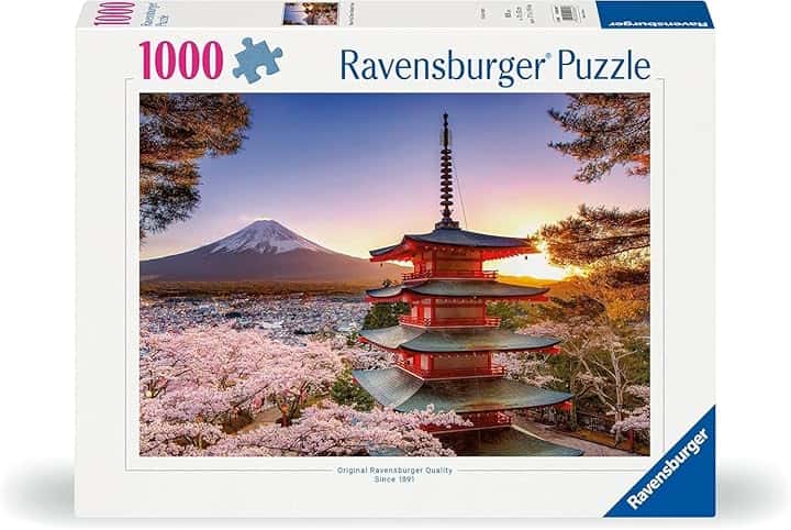 Ravensburger Puzzle 1000 pezzi Ciliegi in fiore e Monte Fuji – Puzzle Adulti +14 anni, 70 x 50 cm, Puzzle per Adulti, Foto Milano, Idee Regalo The Forest Stewardship Council