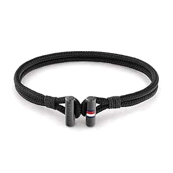 Tommy Hilfiger Jewelry Braccialetto da Uomo in Nylon Colore Nero - 2790336