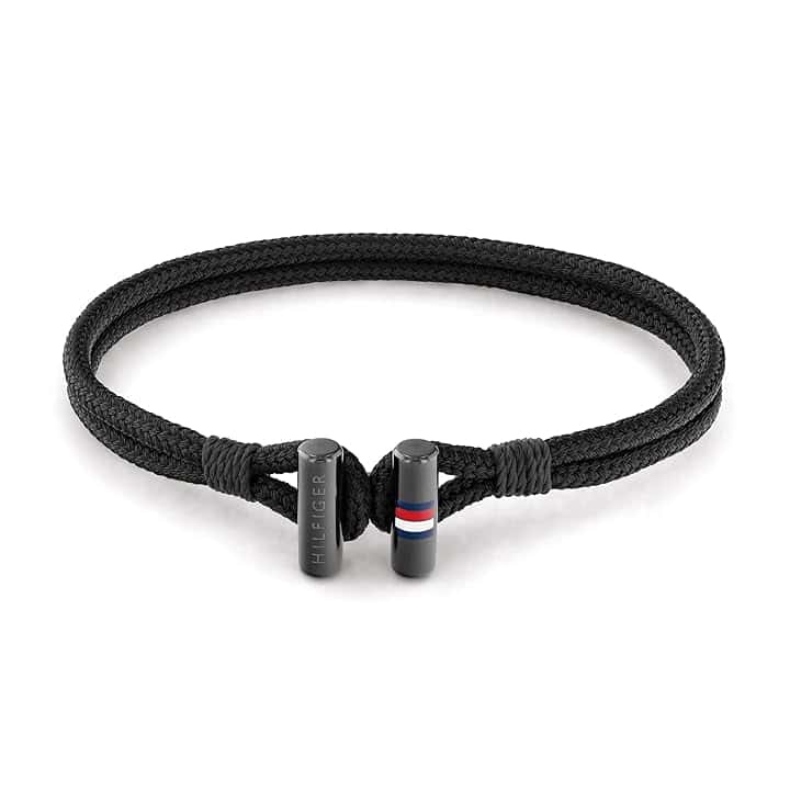 Tommy Hilfiger Jewelry Braccialetto da Uomo in Nylon Colore Nero - 2790336