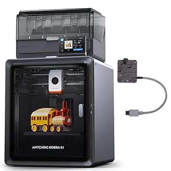 ANYCUBIC Kobra S1 Combo Stampante 3D, Stampa Multicolore, Asciugatura Durante la Stampa, Costruzione CoreXY, Livellamento Automatico LeviQ 3.0, Monitoraggio AI, Lavoro con i Principali Filamenti