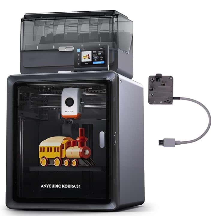 ANYCUBIC Kobra S1 Combo Stampante 3D, Stampa Multicolore, Asciugatura Durante la Stampa, Costruzione CoreXY, Livellamento Automatico LeviQ 3.0, Monitoraggio AI, Lavoro con i Principali Filamenti