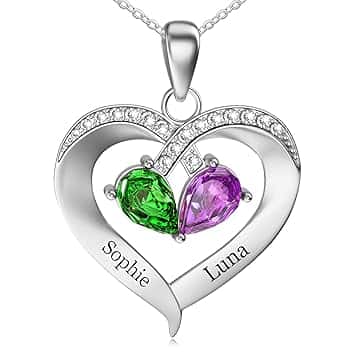 Easycosy Festa della Mamma Collana Personalizzata con Nome Inciso, Ciondolo Mamma a Cuore Personalizzato, Collana da Donna in Argento 925, Idee Regalo per Donna, Amica, Lei, Bambina