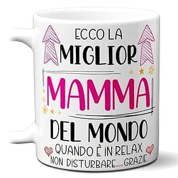 STAMPATEK Tazza Mamma Festa della Mamma, Idea Regalo compleanno donna, Tazza Miglior Mamma del Mondo in Relax - MUG167