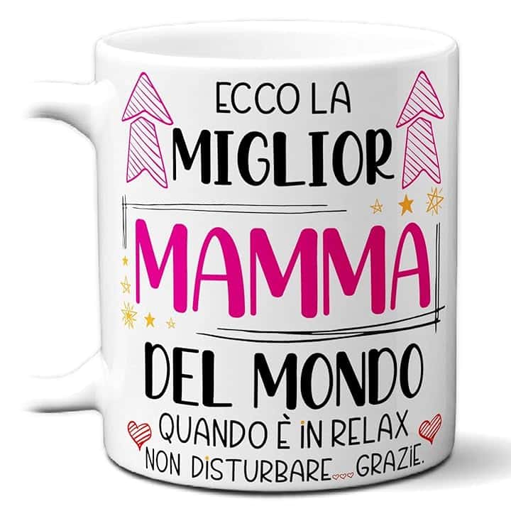 STAMPATEK Tazza Mamma Festa della Mamma, Idea Regalo compleanno donna, Tazza Miglior Mamma del Mondo in Relax - MUG167