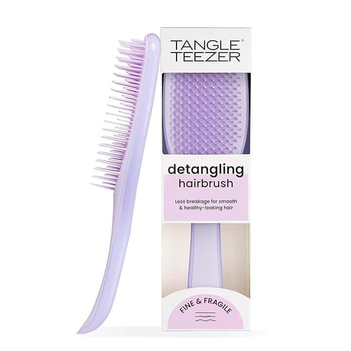 Tangle Teezer Fini e Fragili Ultimate Detangler per capelli colorati, fini e sottili - Spazzola a doppie setole morbide riduce rottura e lo strappo - Ideale per capelli delicati - Viola Ipnotico