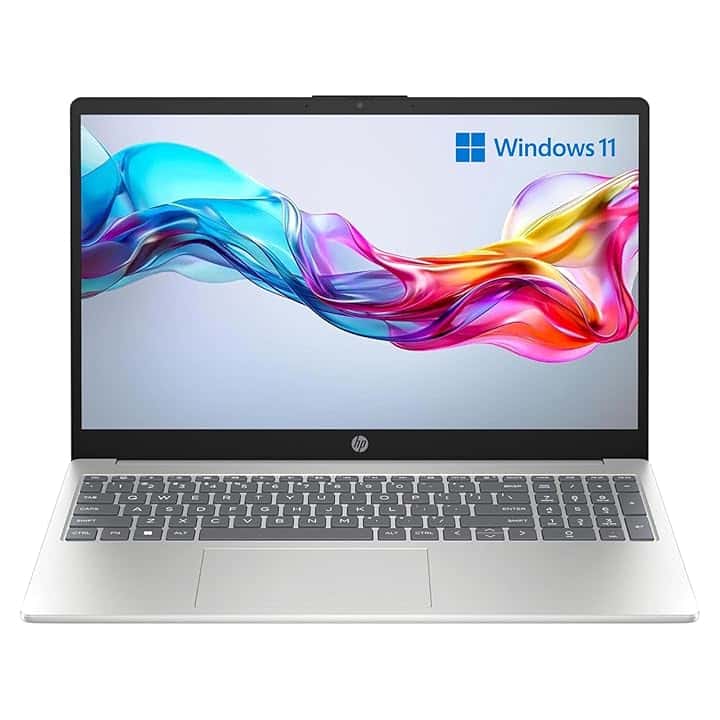 HP Laptop 15-fc0020sl, PC Portatile 15", Display 15.6" FHD Antiriflesso, Notebook, AMD Ryzen 3 7320U, 8GB RAM, 256GB SSD, AMD Radeon, Windows 11, Computer Portatile, Argento, QWERTY