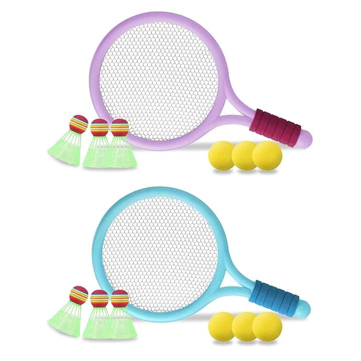 Badminton set Per Bambini,Mini Set Per Racchette Badminton ，Leggero Badminton Kit Per,Racchetta da Tennis per Bambini,per L'Allenamento dei Bambini E Il Gioco Casual Sport