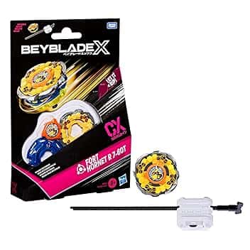 Hasbro Beyblade X, Set Starter Pack Fort Hornet R 7-60T CX con Trottola e Lanciatore