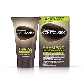 Just For Men Control GX, Shampoo Colorante Uomo, Colore E Tinta Per Capelli, Riduce Gradualmente Il Grigio, Per Un Look Naturale, 118 ml
