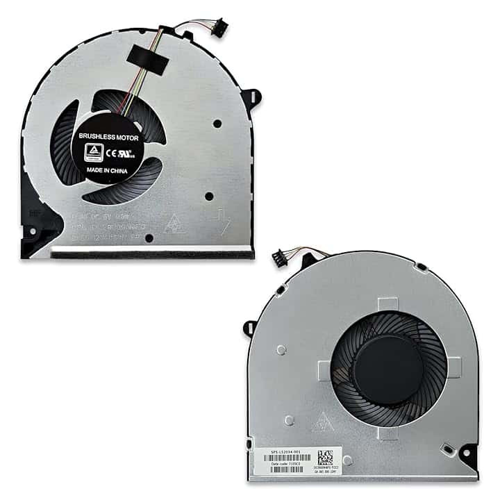 new net - Ventola CPU Fan Compatibile con HP 15-DW, 15-gw, 15s-Dr, 15s-du, 15s-dy, 15s-gr, 15s-GU, 15t-DW, 15z-gw, 250 G8, 250 G9, 250R G9, 255 G8, 255 G9, 256 G8 [4 Pin - Diametro 55 mm]