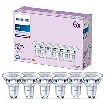 Philips LED Faretto, Luce Bianca Fredda, 50W, GU10, 6 pezzi