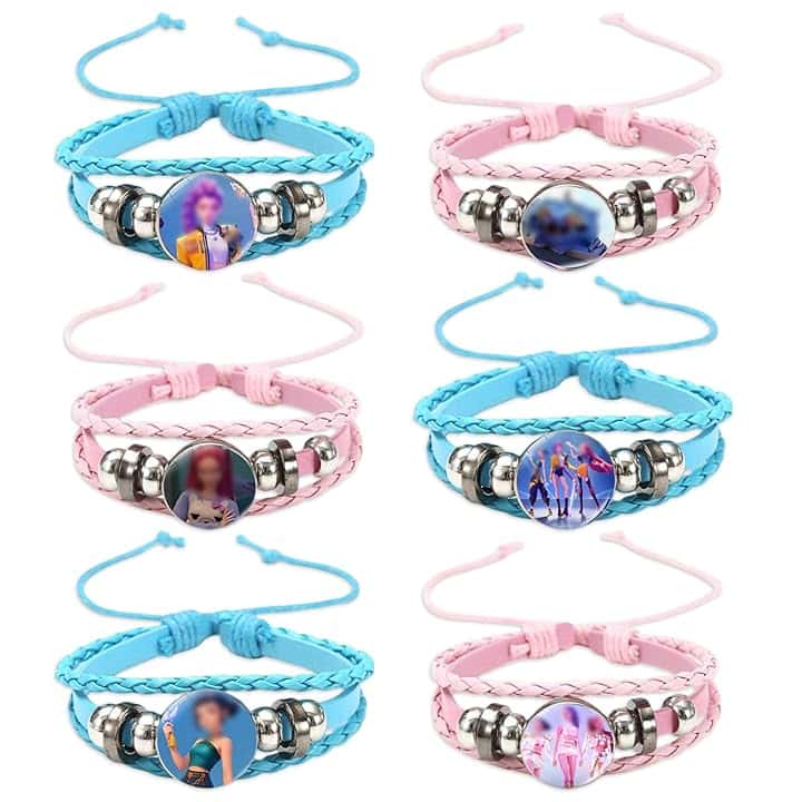 JUNERUN 6 Pezzi Huntrs Braccialetto, Bracciale in Corda Intrecciato a Mano, per Fans Cosplay, Uso Quotidiano