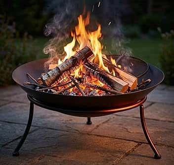 Braciere da Esterno Giardino Terrazzo Cestino in Ferro per Legna Ciotola per Fuoco Braciere Rotondo Mod. Melbourne (LARGE)