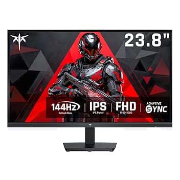 KTC Gaming Monitor 24 Pollici, FHD@144Hz 120Hz con IPS Panel, protezione hardware contro la luce blu, 95% DCI-P3, 99% sRGB, ΔE＜2, 300 cd/㎡, 1500:1, Flicker-Free e Adaptive Sync per lavoro e gioco