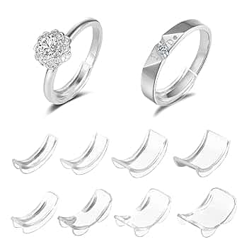 JSMTKJ 24 Pezzi Ferma Anello Stringi Anello Regolatore Della Misura dell'anello Invisibile Misura Anello Trasparente in Silicone Regolazione per Anelli Sciolti