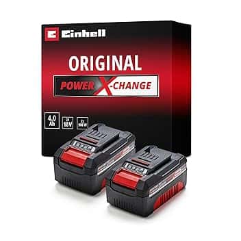 Einhell Originale PXC Twin Pack 4,0 Ah Batterie, 18 V, Per tutti i dispositivi Power X-Change, Gestione dinámica della batteria, cicli di ricarica ada), Confezione da 2, nessun caricabatterie