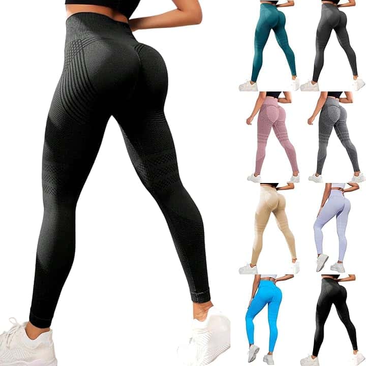 Generico Leggins 3D Anticellulite Donna, Leggings Anti Cellulite - Leggins Compressione Graduata Lipedema - Push Up Sculpture Leggings Sportivi per Yoga Fitness e Tempo Libero