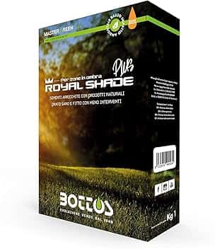 Bottos ROYAL SHADE PLUS, Semi Arricchiti per Tappeto Erboso, Sementi per Zone in Ombra, Prato Sano e Fitto con Meno Interventi, 1Kg
