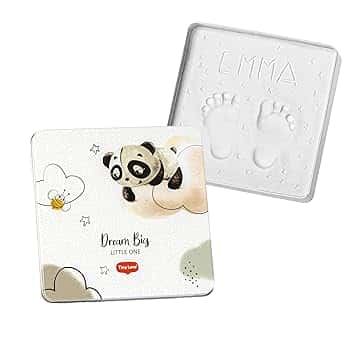 Tiny Love Magic Box Quadrata, Scatola Ricordi Neonato, Impronta Mani e Piedi Neonati, Kit impronte neonato, Testato Dermatologicamente, Idea Regalo Neonato, Regalo Nascita, Tiny Creations