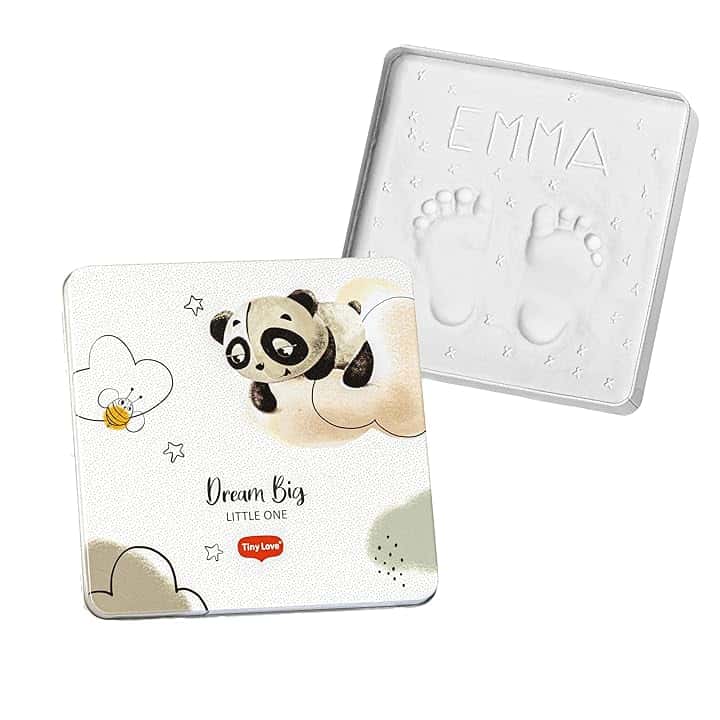 Tiny Love Magic Box Quadrata, Scatola Ricordi Neonato, Impronta Mani e Piedi Neonati, Kit impronte neonato, Testato Dermatologicamente, Idea Regalo Neonato, Regalo Nascita, Tiny Creations