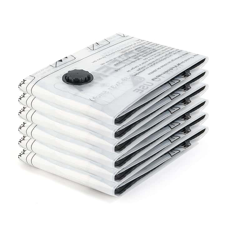 GRIFEMA GH83-4, 6 Sacchetti Sottovuoto Riutilizzabili per Vestiti e Coperte, 60x40 cm - Salvaspazio per Coperte, Vestiti, Bagagli da Viaggio e Abiti Stagionali