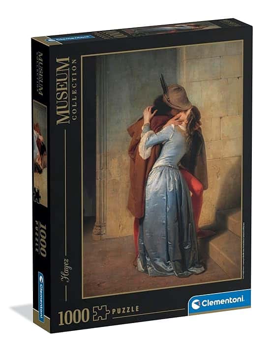 Clementoni - Puzzle 1000 Pezzi Arte per Adulti e Ragazzi, Museum Collection, Tema Bacio di Hayez, Idea Regalo Uomo e Donna, Made in Italy, 70x50 cm, 39994