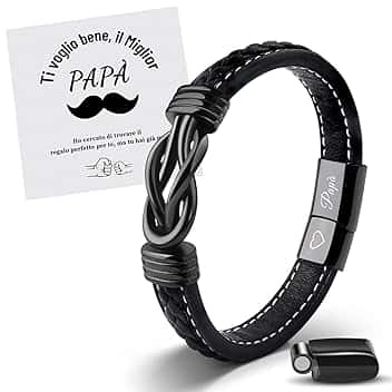 MANVEN Regalo Papà Bracciale Papà Regalo Per La Festa Del Papà Bracciale Uomo Regali Compleanno Per Papà Natale