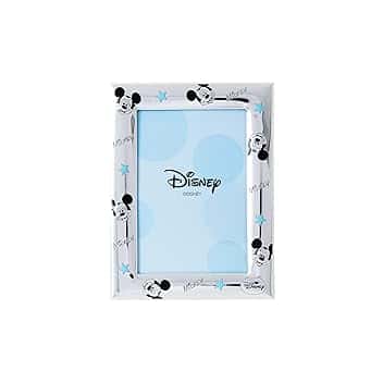 VALENTI & CO. D130-3LC, Disney Baby - Topolino Mickey Mouse - Cornice Porta Foto da Tavolo in Argento per Neonato e Bambino