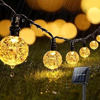Suright Catena Luminosa Esterno Solare, 13m 60 LED Luci Solari da Giardino, 8 Modalità, IP65 Impermeabile, Luci Solari da Esterno per Balcone, Decorazione, Giardino, Terrazze, Feste, Campeggio
