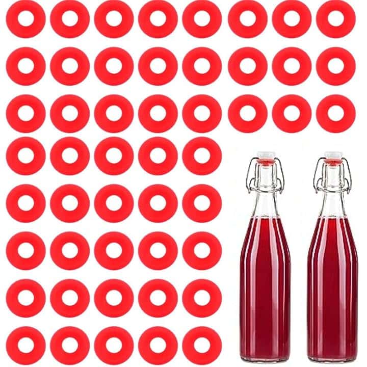 Vigormat - Set di 50 Guarnizioni in Gomma per Bottiglie da 0,33 L Fino a 1 L per Tappi Meccanici Uso Sigillatura Bottiglie di Birra Fatta in Casa