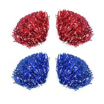 NYGGTYK 2 paia di mazzi di cheerleader, pompon colorati per cheerleader, accessori per animare e ballare (rosso,