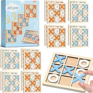 20 PCS Mini Puzzle Bambini in Legno, Gadget Compleanno Bambini, Regalini Fine Festa Invitati, Regalini per Alunni, Giochini per Feste di Compleanno, Imballaggio individuale, Set 20 Puzzle Tic Tac Toe