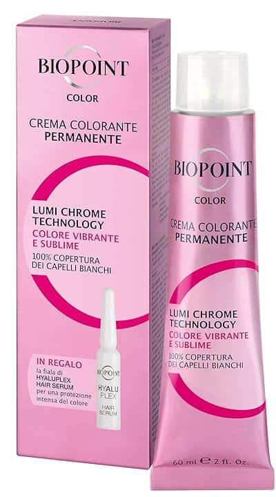 Biopoint Color - Crema Colorante Permanente con Fiala Hyaluplex Serum, Tinta per Capelli con Acido Ialuronico, Nutre, Idrata e Dona un Colore Brillante e Intenso, 60 ml