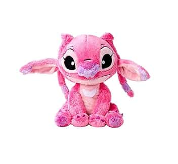 Simba - Disney Plush originale Di Angel, 6315876954, +0 mesi, dimensione 25 cm, colore rosa, morbidissimo, dal cartone animato Lilo & Stitch, licenza ufficiale Disney